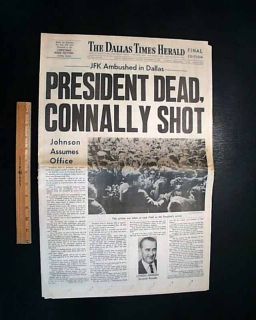 Best 1963 JOHN F. KENNEDY JFK ASSASSINATION Rare Dallas TX Texas Old