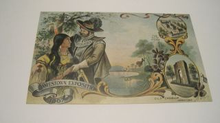 Postcard JAMESTOWN EXPOSITION 1907 Captain John Smith Pocahontas L19 QP  