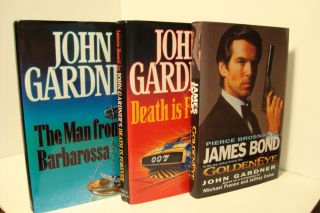 Lot of 3 John Gardner UK HC's James Bond GoldenEye Death Is Forever Barbarossa  