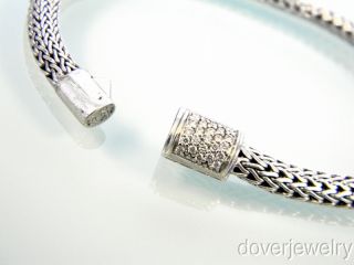 John Hardy Diamond 18K Gold Sterling Silver Rope Mesh Bracelet  