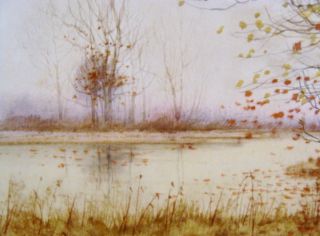 Antique John Jessie Francis Fine Autumn Landscape W C Painting  