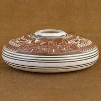 Native Navajo Pueblo Design Seed Pottery Pot by R John  