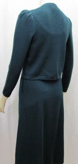 St John Vintage 60s Teal A Line Skirt Short Jacket Outfit 4 6 Sweet  