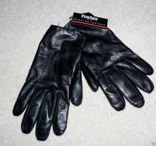 Leather glove John W  black size XL 100 CASHMIRE made by Fownes NWT  
