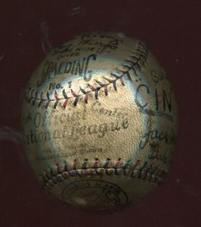 1925 Cincinnati Reds Team Signed Baseball on John Heydler Spalding Baseball  