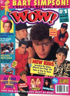 WOW January 1991 Teen Magazine NKOTB Will Smith Wil Wheaton John Stamos  