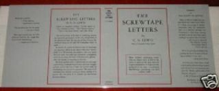 CS Lewis The Screwtape Letters Facsimile D J Only 1943 Macmillan USA  