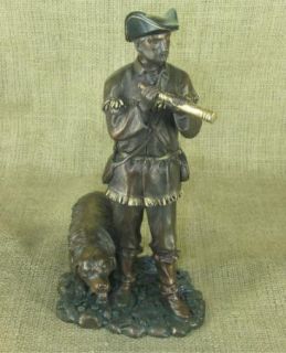 Large Lewis Clark w seaman bronze cast figure Statue 9 5 X 6 5 Artist John  