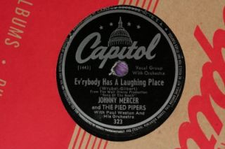 78 Record Johnny Mercer Pied Pipers Zip A Dee Doo Dah  