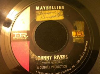 Johnny Rivers Maybelline 7" 45 RPM Vinyl Record  
