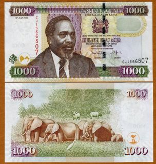 Kenya 1000 1 000 Shillings 2010 P 51 New UNC Elephant  