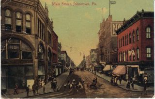 Johnstown Pennsylvania PA Main Street Horse and Buggys Ebensburg 1912  