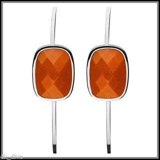 DYRBERG Kern Jomo SS Orange Jade Oval Hoop Earrings  