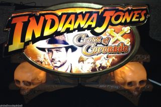 Indiana Jones Pinball Machine Topper Glowing Skulls Super RARE One of A Kind  