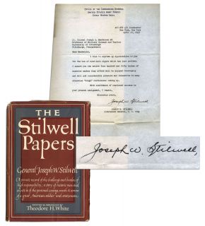 WWII General Joseph Stilwell Typed Letter Signed 1943  