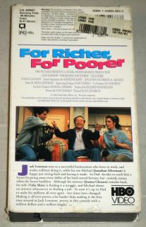 For Richer for Poorer VHS Movie HBO Video 1992 Jack Lemmon Talia Shire  