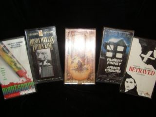 5 VHS Tapes Betrayed Looker Indiana Jones Last Crusade Citizen Kane Nightscare  