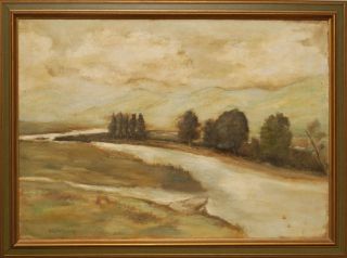 Landscape Antique Oil Painting by Wilbur Joseph McElroy  