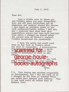 Rose Kennedy Typed Letter Signed Rosalind Russell JFK  