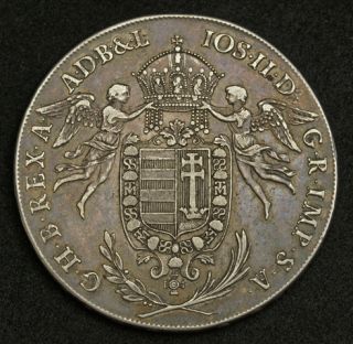 1786 Hungary Joseph II Large Silver Madonna Thaler VF  
