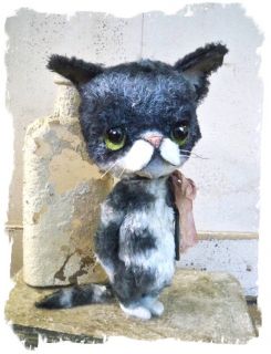 Antique Retro Style ★ Big Eye Sad Pity Kitty Cat Needs A Home★by Whendi's Bears  
