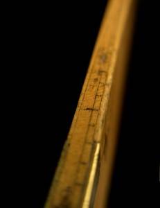 RARE 19th Century Routledge Engineer's Rule Boxwood Brass Slide Antique Ruler  