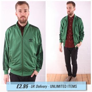 Vintage Mens Adidas Green Tracksuit Top Jacket Large  