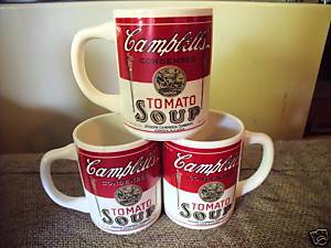 Set of 2 Joseph Campbell Co Soup Mugs Cups Tomato  