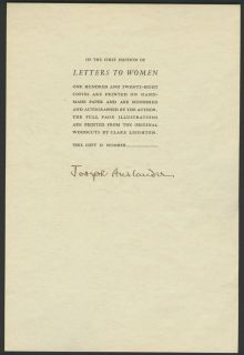 American Poet Joseph Auslander Autograph Signed 1929  