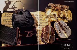1997 Judith Leiber Music Cello Accessory Jewelry Magazine Ad  