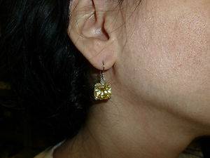Judith Ripka Canary Crystal Cushion Cut Earrings  