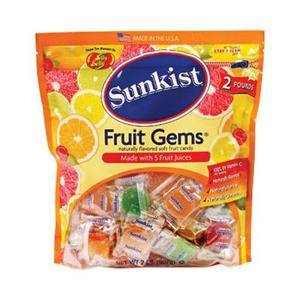 2lbs Bag Sunkist Fruit Real Juice Gems Individually Wrapped Naturally Flavored  