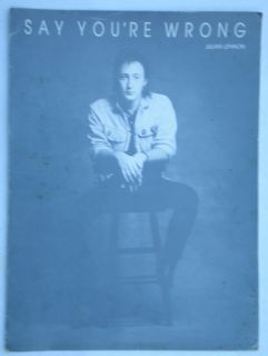1984 Julian Lennon Say Youre Wrong Guitar Vocal Sheet Music