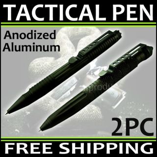 2pc 6 Jtec Aluminum Tactical Pens Set w Glass Break DNA Catch Self