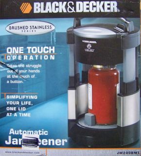 Black Decker JW200 AUTOMATIC Jar Opener NIB Brushed Stainless Unwanted