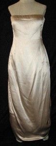 Donna Karan Dress Couture Strapless Satin Dress Sz 4