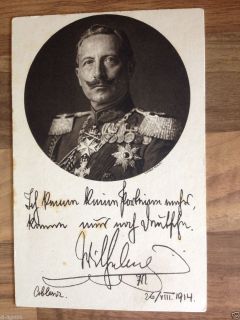 Kaiser Wilhelm II of Germany PC 1914 wartime Red Cross autograph