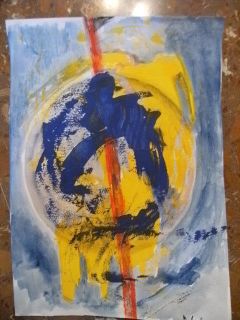 Abstract Karel Appel Mixed Media on Paper