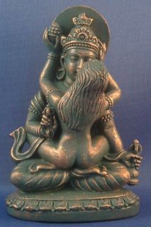 Hindu Shiva Shakti Tantra Kama Sutra Yab Yum Blue Green Statue Figure