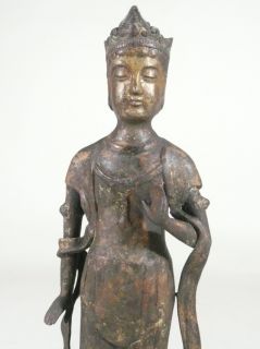 Japanese Kannon Guanyin Statue Old Copper Edo 3 5 × 5 1 × 15 7  2