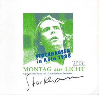 Composer KARLHEINZ STOCKHAUSEN 1928 2007 terrific HAND SIGNED
