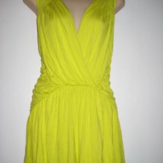 Brand New Kardashians BEBE Lime Neon Yellow Sold Out Romper Size Small