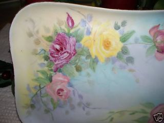 Antique Coiffe Limoges France 11 x 73 4 Tray Hand Painted Pink