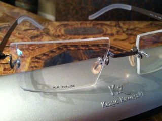 Kazuo Kawasaki 704 SP51 Grey Titanium Rimless Sarah Palin Eyeglasses