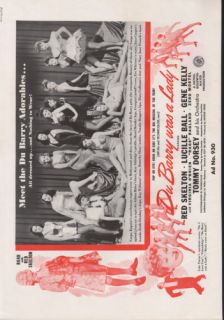 1943 Du Barry Was A Lady Movie Film Orchestra Musical Red Skelton Ad
