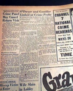 Frank Costello Gangster Mob Boss Kefauver Hearings 1951 Detroit MI Old