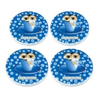 Keith Kimberlin Kitty Coasters Ceramic Cute Two Siamese Kitty Image C