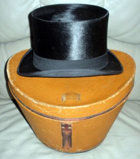 Vintage Top Hat Hamburg Carl Kellner Moritz Madler Leather Case