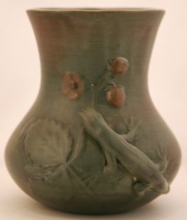 Weller Kenova 6 Arts Crafts Lizard Vase Olive Mint