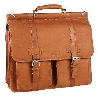 LEATHER Kenneth Cole New York Double Gusset bag satchel briefcase